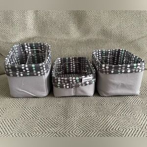 NWOT Polder Compact Bathroom Caddies, Gray, Set of 3